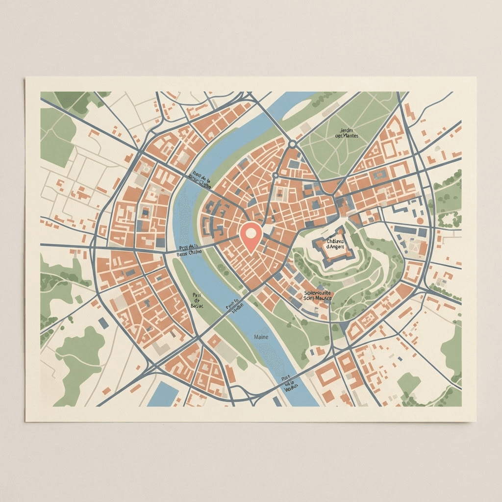 Carte situant la zone d’intervention de LNC IMMO à Angers