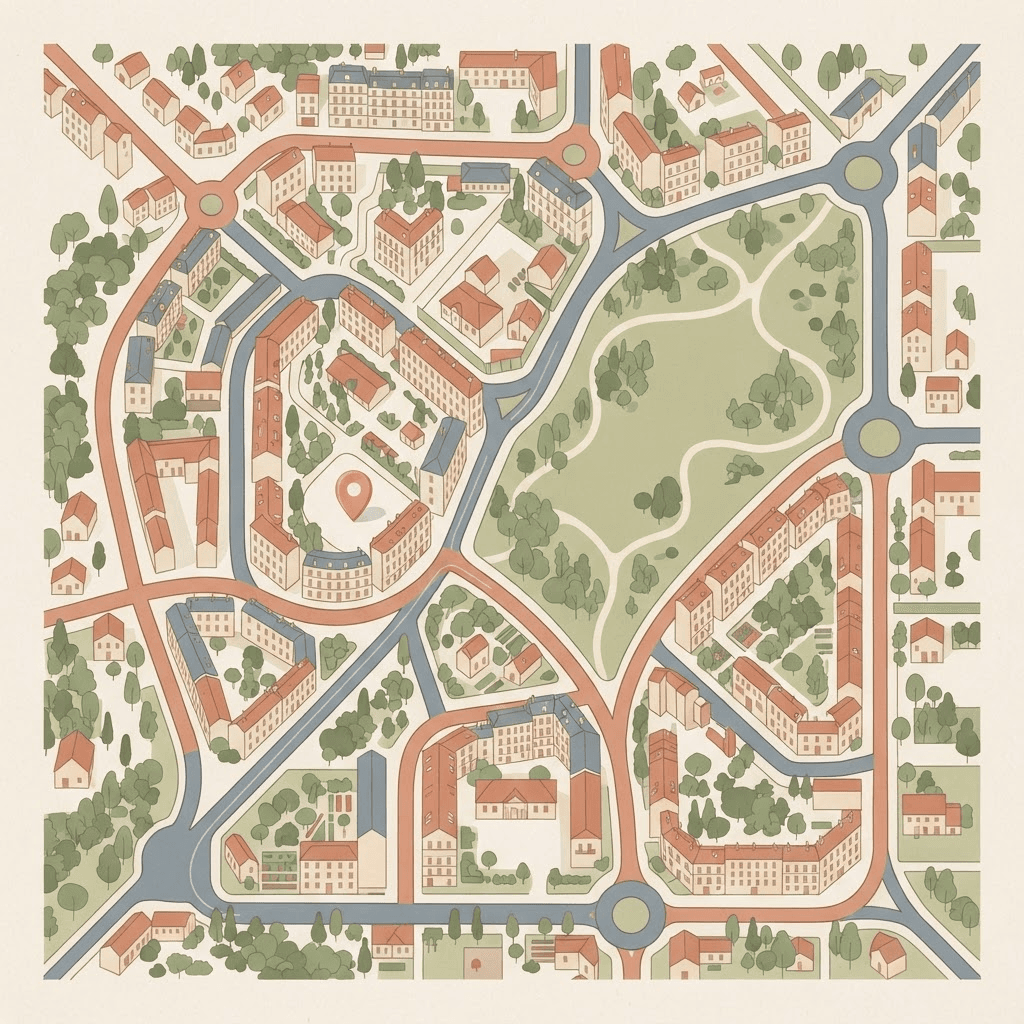 Carte du quartier Quartier résidentiel à Angers